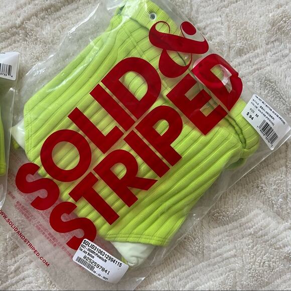 Solid & Striped The Jozy Ribbed High Waisted Bikini Set in Pistachio - Picture 4 of 4